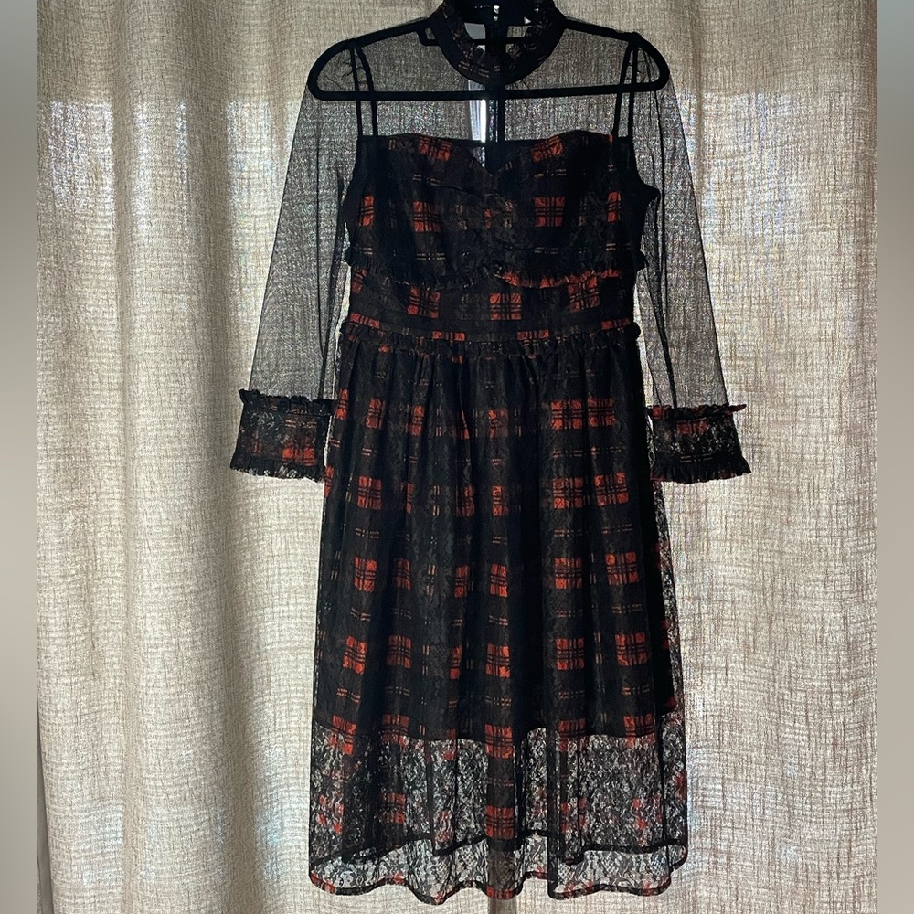 Sheer long sleeve dress